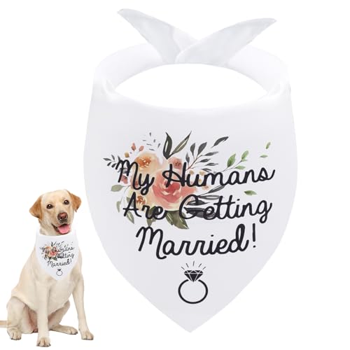 Seyezo Verlobungsgeschenke, Hundehalstücher mit Aufschrift "My Humans are Getting Married", Hochzeits-Hundehalstuch, Haustier-Schal, Verlobungsfeier, Foto-Dekorationen, Haustierzubehör für Seyezo Verlobungsgeschenke, Hundehalstücher mit Aufschrift "My Humans are Getting Married", Hochzeits-Hundehalstuch, Haustier-Schal, Verlobungsfeier, Foto-Dekorationen, Haustierzubehör für von Seyezo