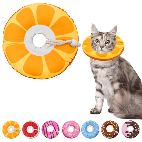 Seyezo Weiches Katzenkegel-Halsband, verstellbares Katzen-Genesungshalsband für kleine, mittelgroße und große Katzen, niedliches Donut-E-Halsband nach Operationen, Anti-Leck-Wundheilung, Seyezo Weiches Katzenkegel-Halsband, verstellbares Katzen-Genesungshalsband für kleine, mittelgroße und große Katzen, niedliches Donut-E-Halsband nach Operationen, Anti-Leck-Wundheilung, von Seyezo