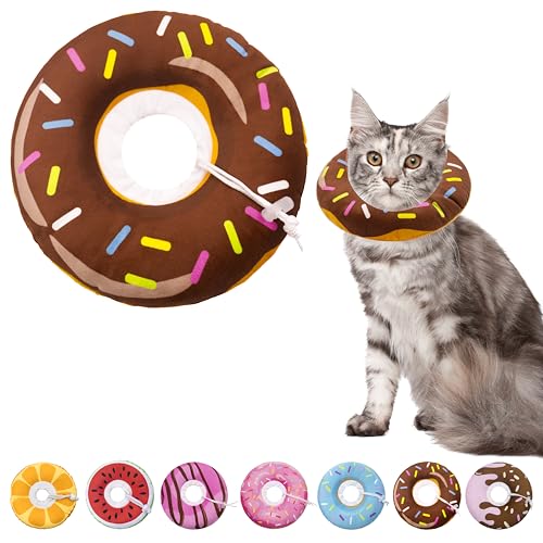 Seyezo Weiches Katzenkegel-Halsband, verstellbares Katzen-Genesungshalsband für kleine, mittelgroße und große Katzen, niedliches Donut-E-Halsband nach Operationen, Anti-Leck-Wundheilung, Seyezo Weiches Katzenkegel-Halsband, verstellbares Katzen-Genesungshalsband für kleine, mittelgroße und große Katzen, niedliches Donut-E-Halsband nach Operationen, Anti-Leck-Wundheilung, von Seyezo