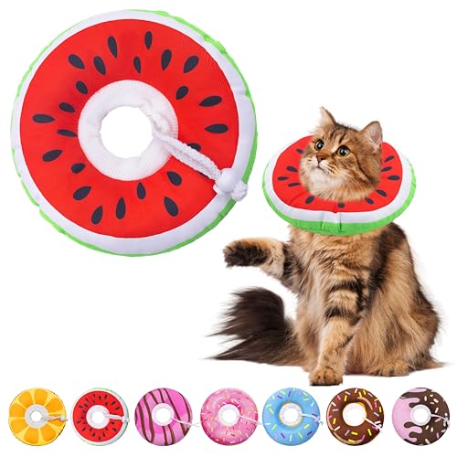 Seyezo Weiches Katzenkegel-Halsband, verstellbares Katzen-Genesungshalsband für kleine, mittelgroße und große Katzen, niedliches Donut-E-Halsband nach Operationen, Anti-Leck-Wundheilung, Seyezo Weiches Katzenkegel-Halsband, verstellbares Katzen-Genesungshalsband für kleine, mittelgroße und große Katzen, niedliches Donut-E-Halsband nach Operationen, Anti-Leck-Wundheilung, von Seyezo