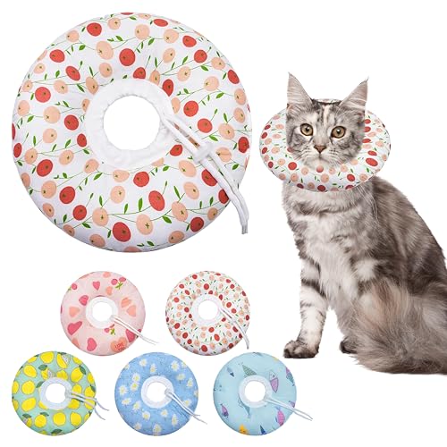 Seyezo Weiches Katzenkegel-Halsband, verstellbares Katzen-Genesungshalsband für kleine, mittelgroße und große Katzen, niedliches Donut-E-Halsband nach Operationen, Anti-Leck-Wundheilung, Seyezo Weiches Katzenkegel-Halsband, verstellbares Katzen-Genesungshalsband für kleine, mittelgroße und große Katzen, niedliches Donut-E-Halsband nach Operationen, Anti-Leck-Wundheilung, von Seyezo