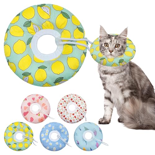 Seyezo Weiches Katzenkegel-Halsband, verstellbares Katzen-Genesungshalsband für kleine, mittelgroße und große Katzen, niedliches Donut-E-Halsband nach Operationen, Anti-Leck-Wundheilung, Seyezo Weiches Katzenkegel-Halsband, verstellbares Katzen-Genesungshalsband für kleine, mittelgroße und große Katzen, niedliches Donut-E-Halsband nach Operationen, Anti-Leck-Wundheilung, von Seyezo