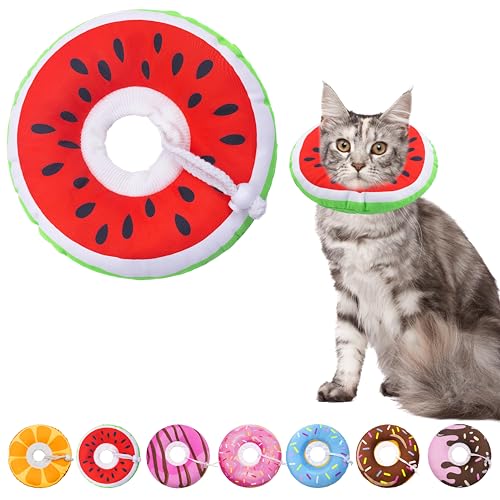 Seyezo Weiches Katzenkegel-Halsband, verstellbares Katzen-Genesungshalsband für kleine, mittelgroße und große Katzen, niedliches Donut-E-Halsband nach Operationen, Anti-Leck-Wundheilung, Seyezo Weiches Katzenkegel-Halsband, verstellbares Katzen-Genesungshalsband für kleine, mittelgroße und große Katzen, niedliches Donut-E-Halsband nach Operationen, Anti-Leck-Wundheilung, von Seyezo