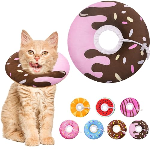 Seyezo Weiches Katzenkegel-Halsband, verstellbares Katzen-Genesungshalsband für kleine, mittelgroße und große Katzen, niedliches Donut-E-Halsband nach Operationen, Anti-Leck-Wundheilung, Seyezo Weiches Katzenkegel-Halsband, verstellbares Katzen-Genesungshalsband für kleine, mittelgroße und große Katzen, niedliches Donut-E-Halsband nach Operationen, Anti-Leck-Wundheilung, von Seyezo