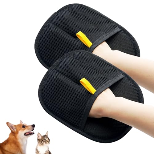 Seymal Fell Magnet, Katzen Handschuhe Fellpflege, Doppelseitige Tierpflegehandschuhe, Tierhaarentfernungshandschuhe for Hunde Und Katzen, for Waschen Und Enthaaren, Glattes Und Gesundes Fell(2pcs) von Seymal