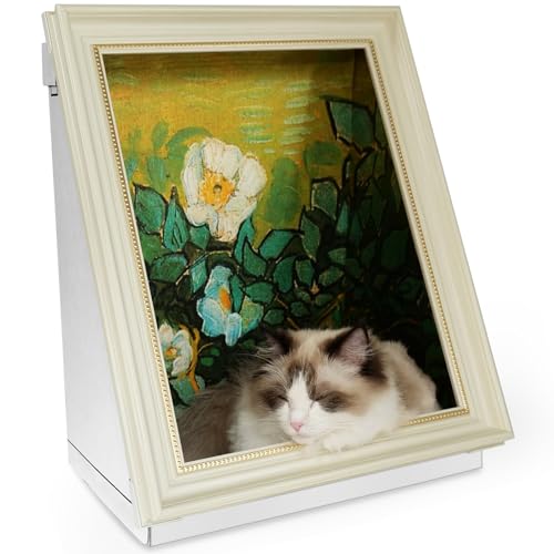 Kratzbrett für den Innenbereich, mit horizontalem Karton, Katzenkratzbett, halbumlaufendes Design mit Katzenminze (Rose, mittelgroß) von Seyõssbe