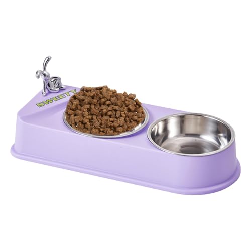 Seyrnicay Hunde Wasser Futternapf | Edelstahl Rutschfester Futternapf | Edelstahl Katze Doppelnapf Futter- und Wassernapf für kleine Haustiere, Kätzchen, Welpen, Katze Seyrnicay Hunde Wasser Futternapf | Edelstahl Rutschfester Futternapf | Edelstahl Katze Doppelnapf Futter- und Wassernapf für kleine Haustiere, Kätzchen, Welpen, Katze von Seyrnicay
