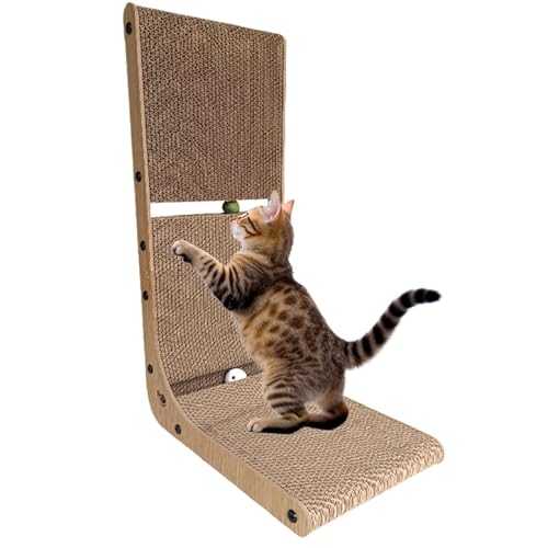 Seyrnicay Kratzbrett für Katzen, L-Form, vertikales Katzenentspannungs-Kratzbrett, Wandhalterung für Indoor-Katzen, kleine Haustiere, Kratzzubehör Seyrnicay Kratzbrett für Katzen, L-Form, vertikales Katzenentspannungs-Kratzbrett, Wandhalterung für Indoor-Katzen, kleine Haustiere, Kratzzubehör von Seyrnicay