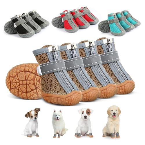 Sezlinver Puppy Hundestiefel & Pfote Beschützer, 4PCS Hundeschuhe für kleine Hunde im Sommer Hot Pavement, Winter Snow Day, Wandern, Indoor Hardfloors mit Anti-Rutsch-Sohle Sezlinver Puppy Hundestiefel & Pfote Beschützer, 4PCS Hundeschuhe für kleine Hunde im Sommer Hot Pavement, Winter Snow Day, Wandern, Indoor Hardfloors mit Anti-Rutsch-Sohle von Sezlinver