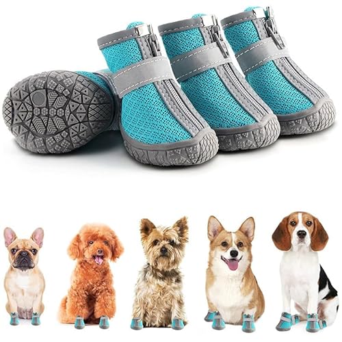 Sezlinver Puppy Hundestiefel & Pfote Beschützer, 4PCS Hundeschuhe für kleine Hunde im Sommer Hot Pavement, Winter Snow Day, Wandern, Indoor Hardfloors mit Anti-Rutsch-Sohle Sezlinver Puppy Hundestiefel & Pfote Beschützer, 4PCS Hundeschuhe für kleine Hunde im Sommer Hot Pavement, Winter Snow Day, Wandern, Indoor Hardfloors mit Anti-Rutsch-Sohle von Sezlinver