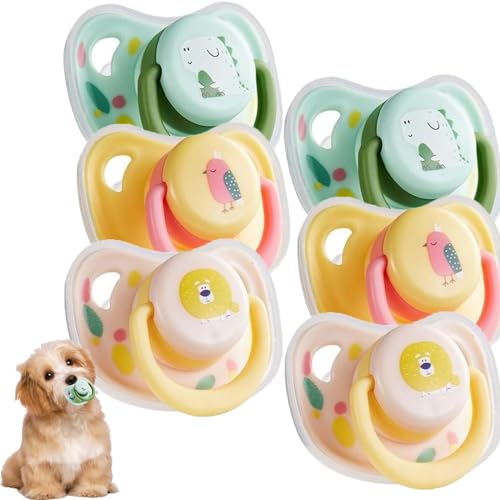 Pet Dog Silicone Pacifier, Puppy Kitten Calming Pacifier, Dog Pacifier Chew Toy, Puppy Pacifier for Small, Small Dog Cat Chew Toy (M,6PCS) von Sfbnjr
