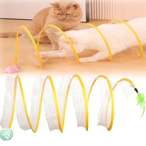 Self-Play Cat Hunting Spiral Tunnel Toy, Brylec Coil Cat Toy, Coil Cat Toy, Cat Coil Toy, Cat Toy Spring Coil Large Tunnel, Cat Tunnel Toys for Indoor Cats (A) von Sfbnjr