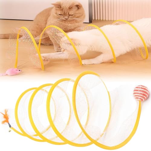 Self-Play Cat Hunting Spiral Tunnel Toy, Brylec Coil Cat Toy, Coil Cat Toy, Cat Coil Toy, Cat Toy Spring Coil Large Tunnel, Cat Tunnel Toys for Indoor Cats (B) von Sfbnjr