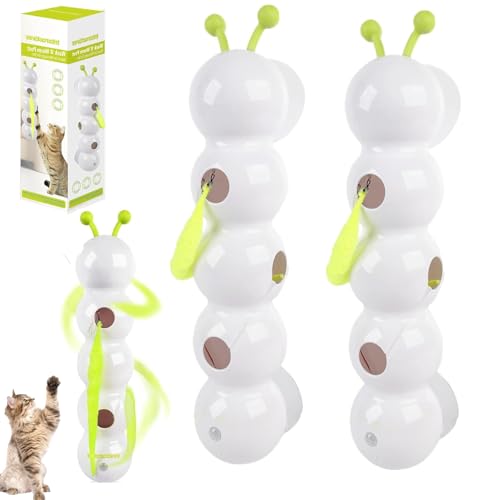 Wuselwurm Katzenspielzeug, Wuselwurm Katze, Wusel Wurm Katzenspielzeug with Suction Cup for Small Medium Kitten Cat (2 Stücke) von Sfbnjr