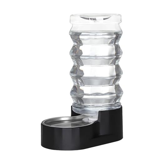 Sfozstra 【Automatischer Haustier Wasserspender】9L Black Lagre Dogs Edelstahl Schwerkraft-Futterspender - Praktischer Trinkwasserspender Entwickelt für Hunde und Katzen von Sfozstra
