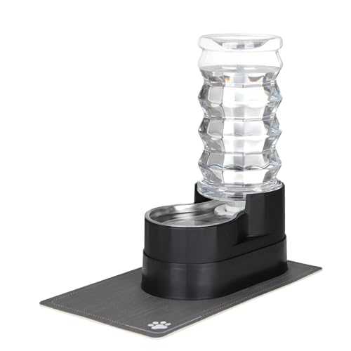 Sfozstra Automatischer Tränkeautomat, Edelstahl-Tiertränke mit wasserdichtem Pad, erhöhter Randspender für Katzen und Hunde (eisenhaltig, 8L) von Sfozstra