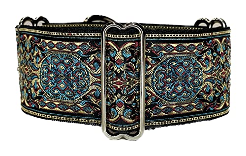 Martingale Hundehalsband, handgefertigt, für Windhunde, Saluki, Whippet, 5,6 cm breit, 35,6 cm - 45,7 cm von Sgang