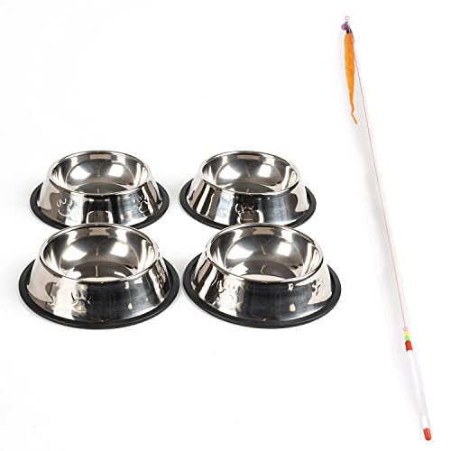 4 Stück katzennapf flach + 1 Katzenspielzeug,katzennapf Edelstahl,katzennapf 3er Set,futternapf Katze,Katzen napf,Katzennäpfe,Fressnapf Katze,katzenschüssel,futternapf Hund 4 Stück katzennapf flach + 1 Katzenspielzeug,katzennapf Edelstahl,katzennapf 3er Set,futternapf Katze,Katzen napf,Katzennäpfe,Fressnapf Katze,katzenschüssel,futternapf Hund von Sgehai