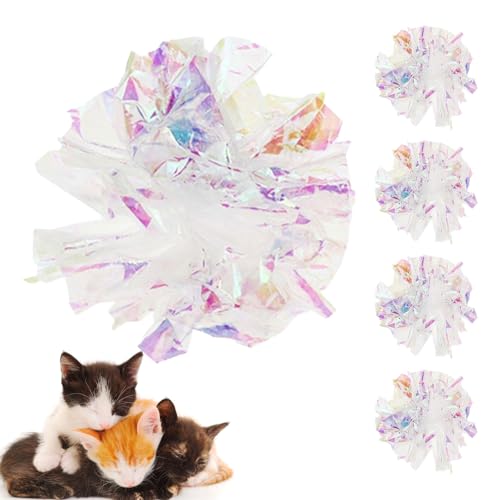 Sghtil Crinktle Cat -Spielzeuge, Katze Crinkle - 5X Crinkle Sound Cat Toy Ball - Interaktive lustige Laute rollende leichte tragbare Haustierversorgungen für Innenfetch -Spiele necken Kätzchen von Sghtil