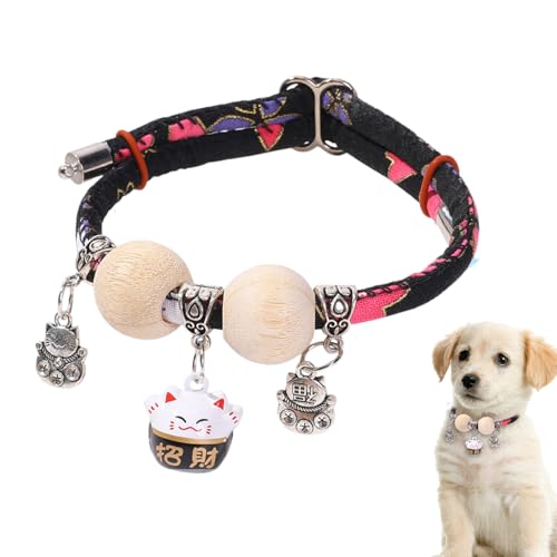 Sghtil Halsbänder Für Katzen | Kätzchenhalsband Mit Zedernholzperle - Verstellbares Schmuckhalsband Für Spaziergänge Reisen Zuhause Kleine Mittelgroße Große Rassen von Sghtil