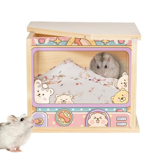 Sghtil Hamster Sandbad-Box - Hamster Sandbad | Sichtbares Habitat Zur Aktivitätsförderung Mit Spielen, Baden, Klettern & Versteckmöglichkeiten von Sghtil