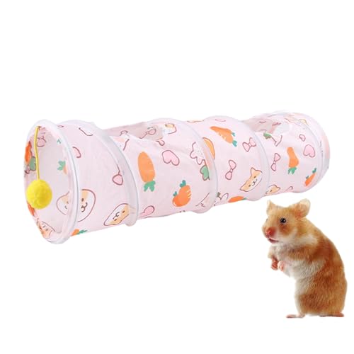 Sghtil Hamstertunnel, Hasentunnel | Haustier Rasting Pipe House - Faltbare Tunnel mit Spielball -Bunny -Hiding Tube -Aktivitätsspielzeug für Zwergkaninchen, Hamster, Kätzchen, Hedgehog von Sghtil