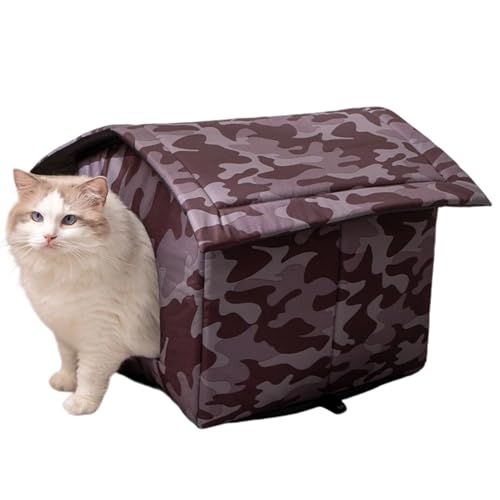 Sghtil Haus für draußen, für Katzen, rutschfester Unterschlupf für Tiere, Hütte für Camping, Garten, Innenhof, Terrasse, Wohnung von Sghtil