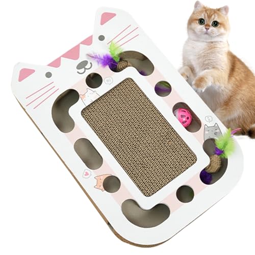 Sghtil Katzenkratzer, Katzenkratzpad | Interaktiver Katzenkratzer mit Teaser Ball - Wiederverwendbares Haustierzubehör für Heimwohnung Wohnzimmer Balkon Spielzimmer von Sghtil