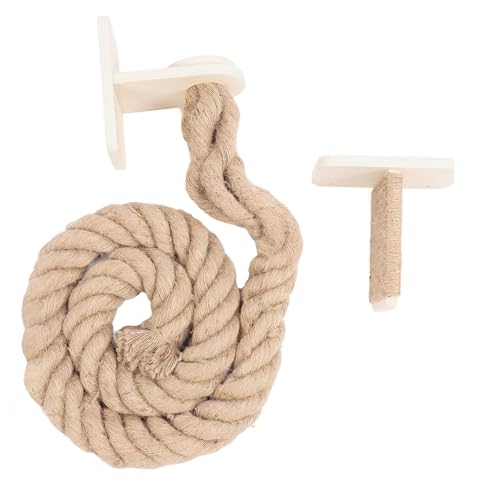 Sghtil Katzenseil Zum Klettern | Klettermöbel Spielturm Für Kitten | Ruhe- Und Sprungleiter Mit Kratzfläche, Wandmontierte Kratzmöbel Für Junge Katzen von Sghtil