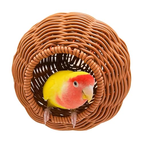 Sghtil Vogelnest, Shotet Nest | Hangable Imitation Rattan House für | Hangable handgewebtes Vogelnest für Natur und Käfig für Finch Canary Chickadee von Sghtil