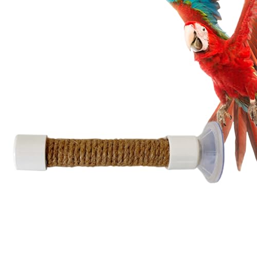 Sghtil Vogelperch für Fenster, Fensterbarsch für Vögel - -Trainingsstand,Saugnapfbecher Spielzeugkäfig -Training tragbarer Barsch für Kakakakakatoo -Majaw -Sittichefensterspiegel Auto Bad Gebrauch von Sghtil