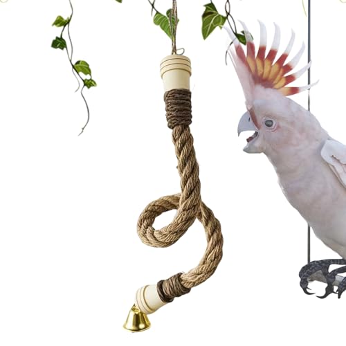 Sghtil Vogelschaukel Aus Baumwollseil | Nymphensittich Spielplatz Mit Schaukel | Natürlicher Spiel- Und Kletterbereich Für Papageien Conure Wellensittiche Nymphensittiche von Sghtil