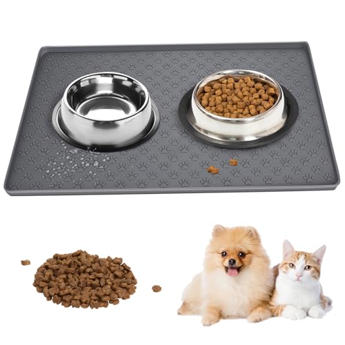 Hundeschale Matte 19x12-Zoll-Katze Matt für Nahrung und Wasser Nicht rutsch und wasserdichtes Hundebild Matte leicht saubere Haustier Futter, um Wasser am Boden auf dem Boden zu verhindern, Katze Mat Hundeschale Matte 19x12-Zoll-Katze Matt für Nahrung und Wasser Nicht rutsch und wasserdichtes Hundebild Matte leicht saubere Haustier Futter, um Wasser am Boden auf dem Boden zu verhindern, Katze Mat von Sgqtqybk