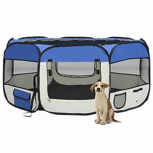 ShGaxin Faltbarer Welpenlaufstall mit Tragetasche, Welpenlaufstall, Laufstall Hund, Hundelaufstall, Hundepark, Katzengehege, Hundezelt, Auslauf Für Hunde, Blau 145x145x61 cm ShGaxin Faltbarer Welpenlaufstall mit Tragetasche, Welpenlaufstall, Laufstall Hund, Hundelaufstall, Hundepark, Katzengehege, Hundezelt, Auslauf Für Hunde, Blau 145x145x61 cm von ShGaxin