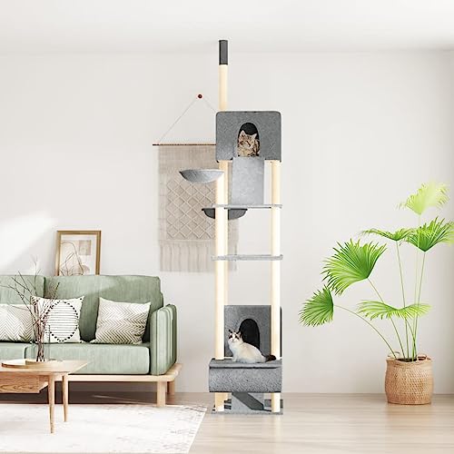 ShGaxin Kratzbaum Deckenhoch Hellgrau 277-303 cm, Katzenkratzbaum, Katzenmöbel, Kratztonne Für Katzen, Aktivitätskratzbäume, Katzen Zubehör ShGaxin Kratzbaum Deckenhoch Hellgrau 277-303 cm, Katzenkratzbaum, Katzenmöbel, Kratztonne Für Katzen, Aktivitätskratzbäume, Katzen Zubehör von ShGaxin