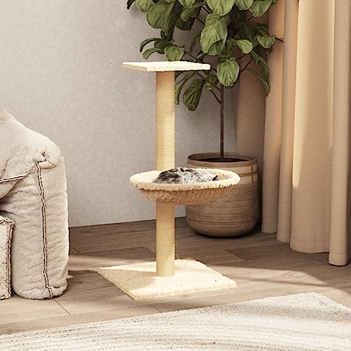 ShGaxin Kratzbaum mit Sisal-Kratzsäule Creme 74 cm, Katzenkratzbaum, Katzenmöbel, Kratztonne Für Katzen, Aktivitätskratzbäume, Katzen Zubehör ShGaxin Kratzbaum mit Sisal-Kratzsäule Creme 74 cm, Katzenkratzbaum, Katzenmöbel, Kratztonne Für Katzen, Aktivitätskratzbäume, Katzen Zubehör von ShGaxin