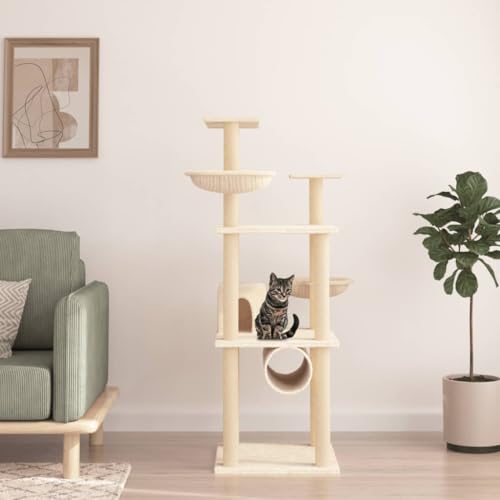 ShGaxin Kratzbaum mit Sisal-Kratzsäulen Creme 141 cm, Katzenkratzbaum, Katzenmöbel, Kratztonne Für Katzen, Aktivitätskratzbäume, Katzen Zubehör - 171747 ShGaxin Kratzbaum mit Sisal-Kratzsäulen Creme 141 cm, Katzenkratzbaum, Katzenmöbel, Kratztonne Für Katzen, Aktivitätskratzbäume, Katzen Zubehör - 171747 von ShGaxin