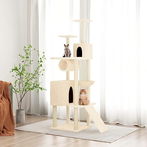 ShGaxin Kratzbaum mit Sisal-Kratzsäulen Creme 168 cm, Katzenkratzbaum, Katzenmöbel, Kratztonne Für Katzen, Aktivitätskratzbäume, Katzen Zubehör ShGaxin Kratzbaum mit Sisal-Kratzsäulen Creme 168 cm, Katzenkratzbaum, Katzenmöbel, Kratztonne Für Katzen, Aktivitätskratzbäume, Katzen Zubehör von ShGaxin