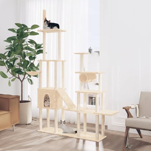 ShGaxin Kratzbaum mit Sisal-Kratzsäulen Creme 279 cm, Katzenkratzbaum, Katzenmöbel, Kratztonne Für Katzen, Aktivitätskratzbäume, Katzen Zubehör ShGaxin Kratzbaum mit Sisal-Kratzsäulen Creme 279 cm, Katzenkratzbaum, Katzenmöbel, Kratztonne Für Katzen, Aktivitätskratzbäume, Katzen Zubehör von ShGaxin