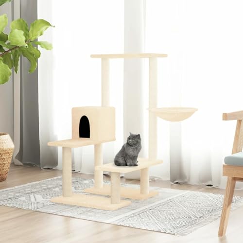 ShGaxin Kratzbaum mit Sisal-Kratzsäulen Creme 94,5 cm, Katzenkratzbaum, Katzenmöbel, Kratztonne Für Katzen, Aktivitätskratzbäume, Katzen Zubehör ShGaxin Kratzbaum mit Sisal-Kratzsäulen Creme 94,5 cm, Katzenkratzbaum, Katzenmöbel, Kratztonne Für Katzen, Aktivitätskratzbäume, Katzen Zubehör von ShGaxin