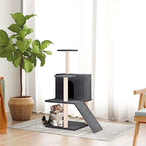 ShGaxin Kratzbaum mit Sisal-Kratzsäulen Dunkelgrau 109 cm, Katzenkratzbaum, Katzenmöbel, Kratztonne Für Katzen, Aktivitätskratzbäume, Katzen Zubehör ShGaxin Kratzbaum mit Sisal-Kratzsäulen Dunkelgrau 109 cm, Katzenkratzbaum, Katzenmöbel, Kratztonne Für Katzen, Aktivitätskratzbäume, Katzen Zubehör von ShGaxin