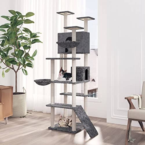 ShGaxin Kratzbaum mit Sisal-Kratzsäulen Dunkelgrau 191 cm, Katzenkratzbaum, Katzenmöbel, Kratztonne Für Katzen, Aktivitätskratzbäume, Katzen Zubehör - 171596 ShGaxin Kratzbaum mit Sisal-Kratzsäulen Dunkelgrau 191 cm, Katzenkratzbaum, Katzenmöbel, Kratztonne Für Katzen, Aktivitätskratzbäume, Katzen Zubehör - 171596 von ShGaxin