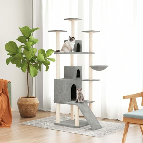 ShGaxin Kratzbaum mit Sisal-Kratzsäulen Hellgrau 175 cm, Katzenkratzbaum, Katzenmöbel, Kratztonne Für Katzen, Aktivitätskratzbäume, Katzen Zubehör ShGaxin Kratzbaum mit Sisal-Kratzsäulen Hellgrau 175 cm, Katzenkratzbaum, Katzenmöbel, Kratztonne Für Katzen, Aktivitätskratzbäume, Katzen Zubehör von ShGaxin