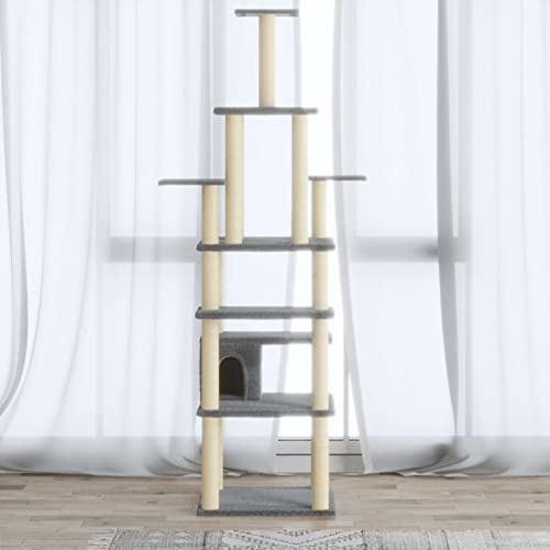 ShGaxin Kratzbaum mit Sisal-Kratzsäulen Hellgrau 183 cm, Katzenkratzbaum, Katzenmöbel, Kratztonne Für Katzen, Aktivitätskratzbäume, Katzen Zubehör - 171483 ShGaxin Kratzbaum mit Sisal-Kratzsäulen Hellgrau 183 cm, Katzenkratzbaum, Katzenmöbel, Kratztonne Für Katzen, Aktivitätskratzbäume, Katzen Zubehör - 171483 von ShGaxin