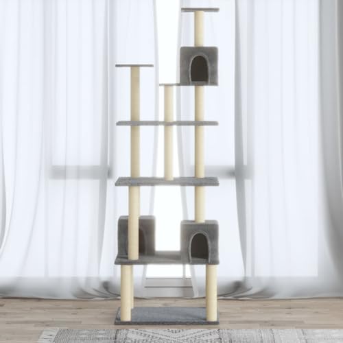 ShGaxin Kratzbaum mit Sisal-Kratzsäulen Hellgrau 188 cm, Katzenkratzbaum, Katzenmöbel, Kratztonne Für Katzen, Aktivitätskratzbäume, Katzen Zubehör ShGaxin Kratzbaum mit Sisal-Kratzsäulen Hellgrau 188 cm, Katzenkratzbaum, Katzenmöbel, Kratztonne Für Katzen, Aktivitätskratzbäume, Katzen Zubehör von ShGaxin