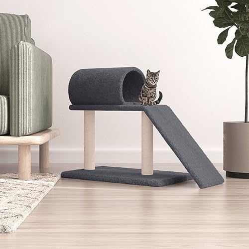 ShGaxin Kratzbaum mit Tunnel und Rampe Dunkelgrau 55,5 cm, Katzenkratzbaum, Katzenmöbel, Kratztonne Für Katzen, Aktivitätskratzbäume, Katzen Zubehör ShGaxin Kratzbaum mit Tunnel und Rampe Dunkelgrau 55,5 cm, Katzenkratzbaum, Katzenmöbel, Kratztonne Für Katzen, Aktivitätskratzbäume, Katzen Zubehör von ShGaxin