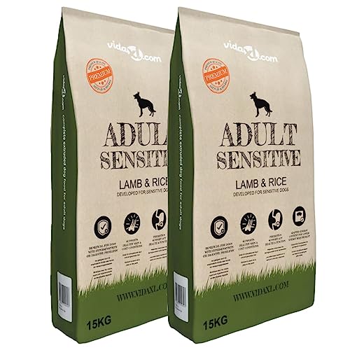 Premium-Trockenhundefutter Adult Sensitive Lamb & Rice 2 x 15 kg, ShGaxin Hundefutter Trocken, Dog Food, Hundefutter Aufbewahrung von ShGaxin