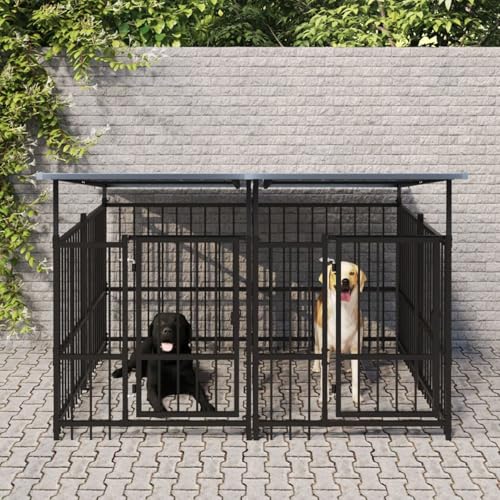 ShGaxin 3124589 Hundehütte mit Dach aus Stahl, 3,75 m, Laufstall für Hunde, Welpen, Laufstall, Hundegehege ShGaxin 3124589 Hundehütte mit Dach aus Stahl, 3,75 m, Laufstall für Hunde, Welpen, Laufstall, Hundegehege von ShGaxin