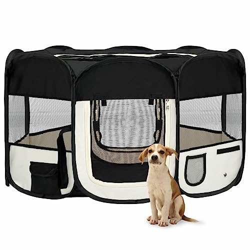 ShGaxin Faltbarer Welpenlaufstall mit Tragetasche, Welpenlaufstall, Laufstall Hund, Hundelaufstall, Hundepark, Katzengehege, Hundezelt, Auslauf Für Hunde, Schwarz 145x145x61 cm ShGaxin Faltbarer Welpenlaufstall mit Tragetasche, Welpenlaufstall, Laufstall Hund, Hundelaufstall, Hundepark, Katzengehege, Hundezelt, Auslauf Für Hunde, Schwarz 145x145x61 cm von ShGaxin
