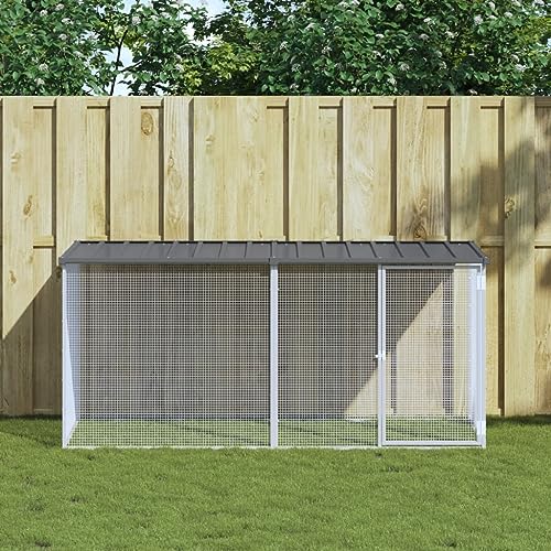 ShGaxin Hühnerstall mit Dach aus verzinktem Stahl anthrazit 203 x 98 x 90 cm, Hühnerstall für den Außenbereich, Hühnerstall, Hühnerstall, Kaninchenkäfige, Vogelkäfige, Kaninchenhaus, 3189049 von ShGaxin